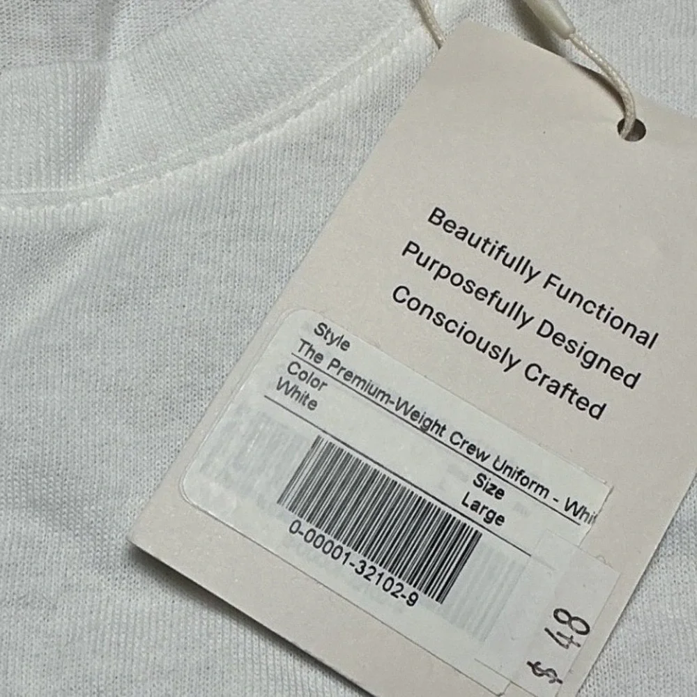 Everlane Premium-Weight Crew Uniform White Large New With Tags - Picture 5 of 5